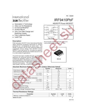 IRF9410TRPBF datasheet  